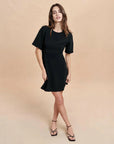 la ligne charly mini dress black on figure front