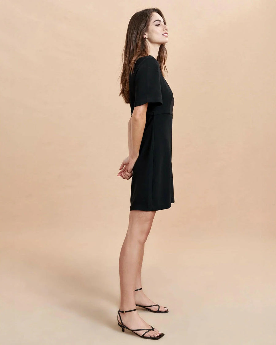 la ligne charly mini dress black on figure side