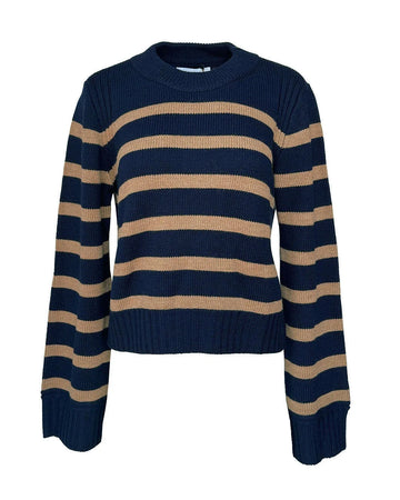 la ligne jack sweater navy and camel