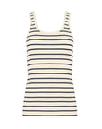 la ligne striped le tank cream and navyla ligne stripe le tank black and white