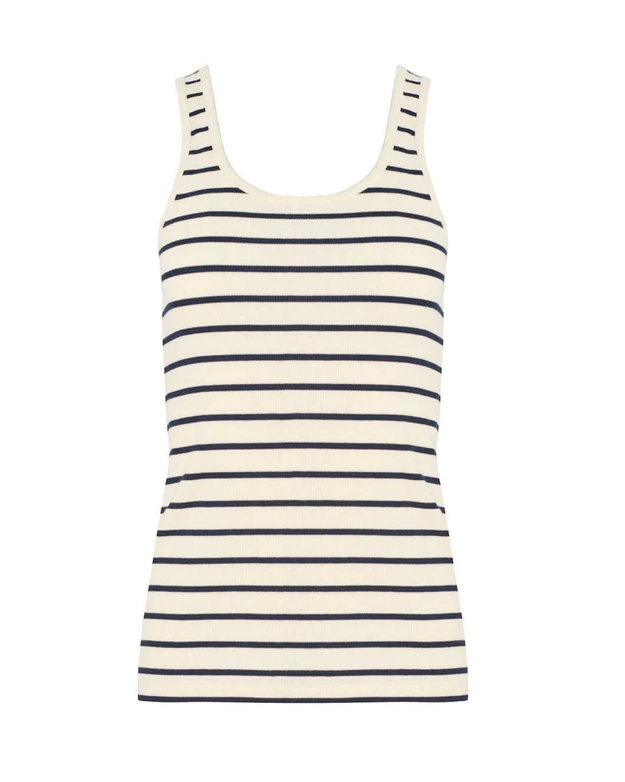 la ligne striped le tank cream and navyla ligne stripe le tank black and white