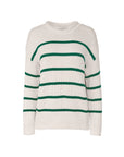 la ligne marina sweater cream and emerald green