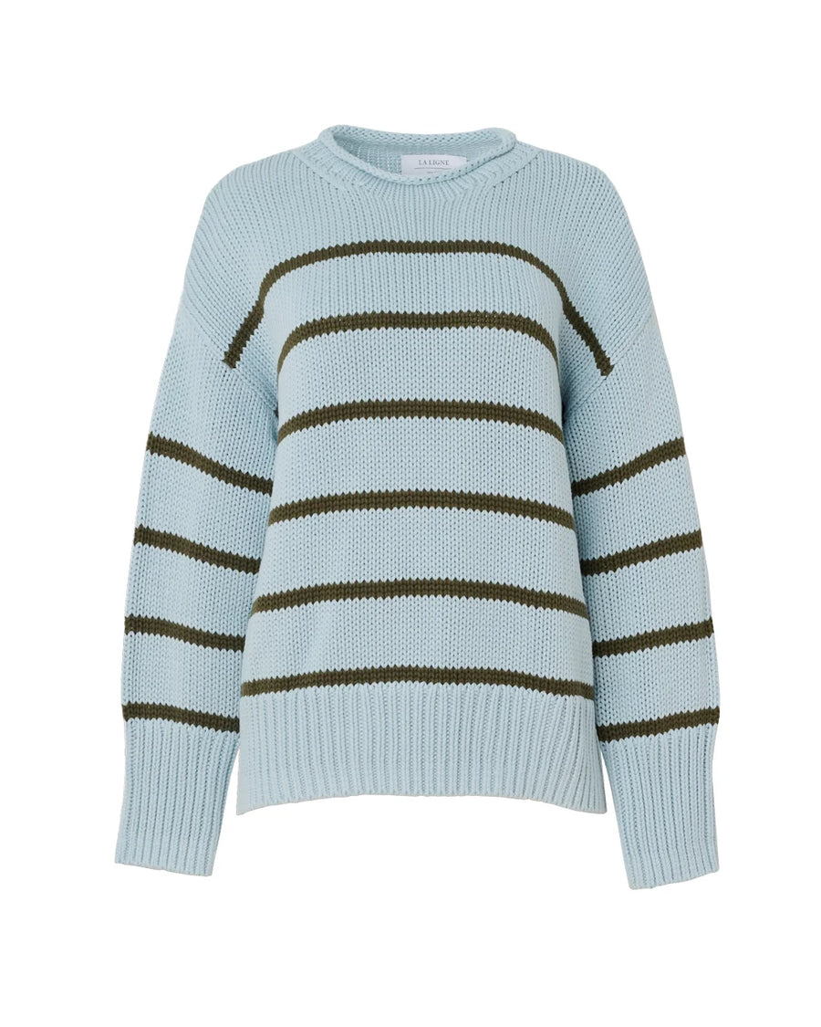 LA LIGNE Marina Sweater Light Blue and Olive