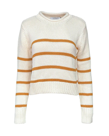 la ligne mini marina sweater in cream and mustard