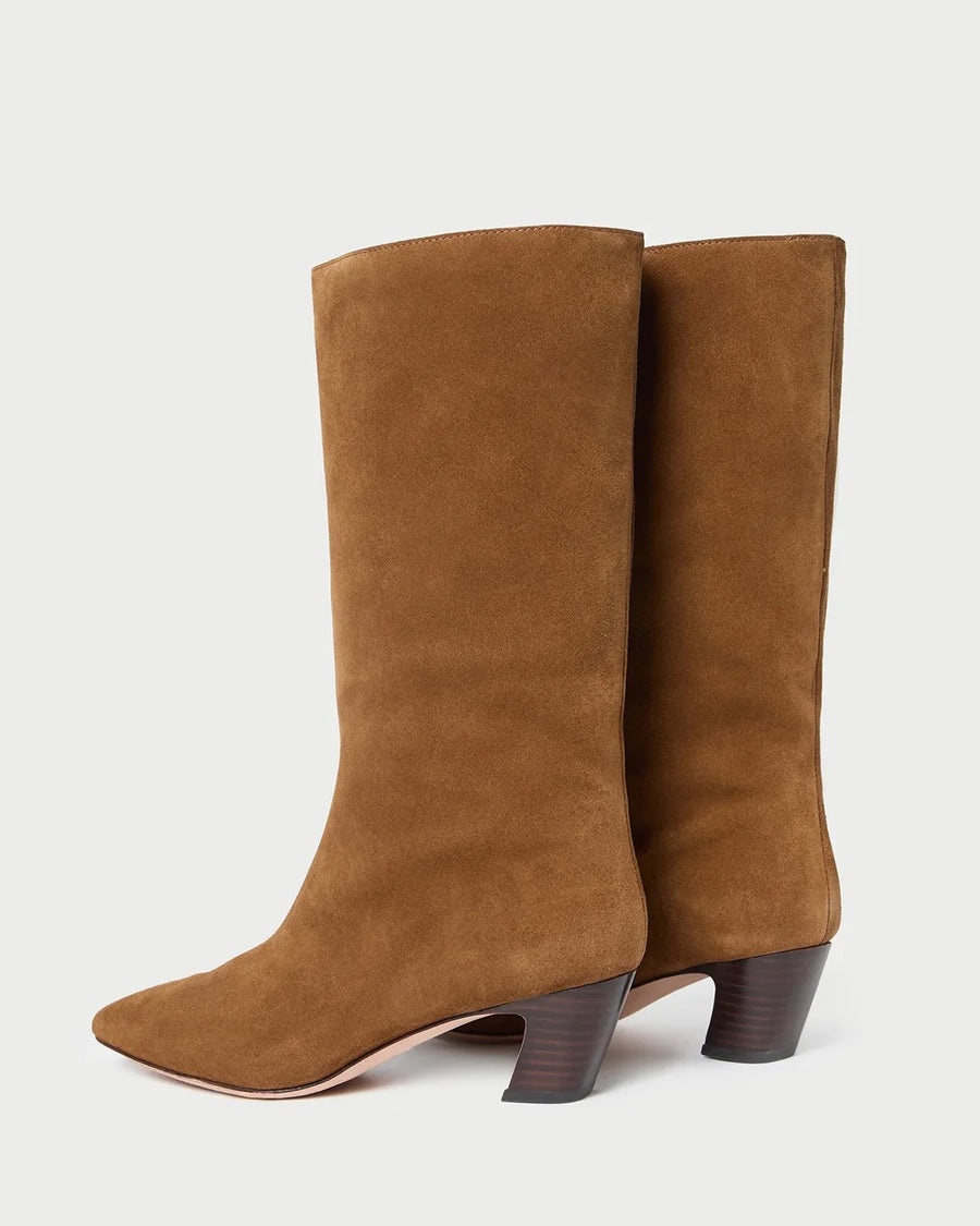 loeffler randall Cleo Kicked Heel Calf Boot cacao brown back