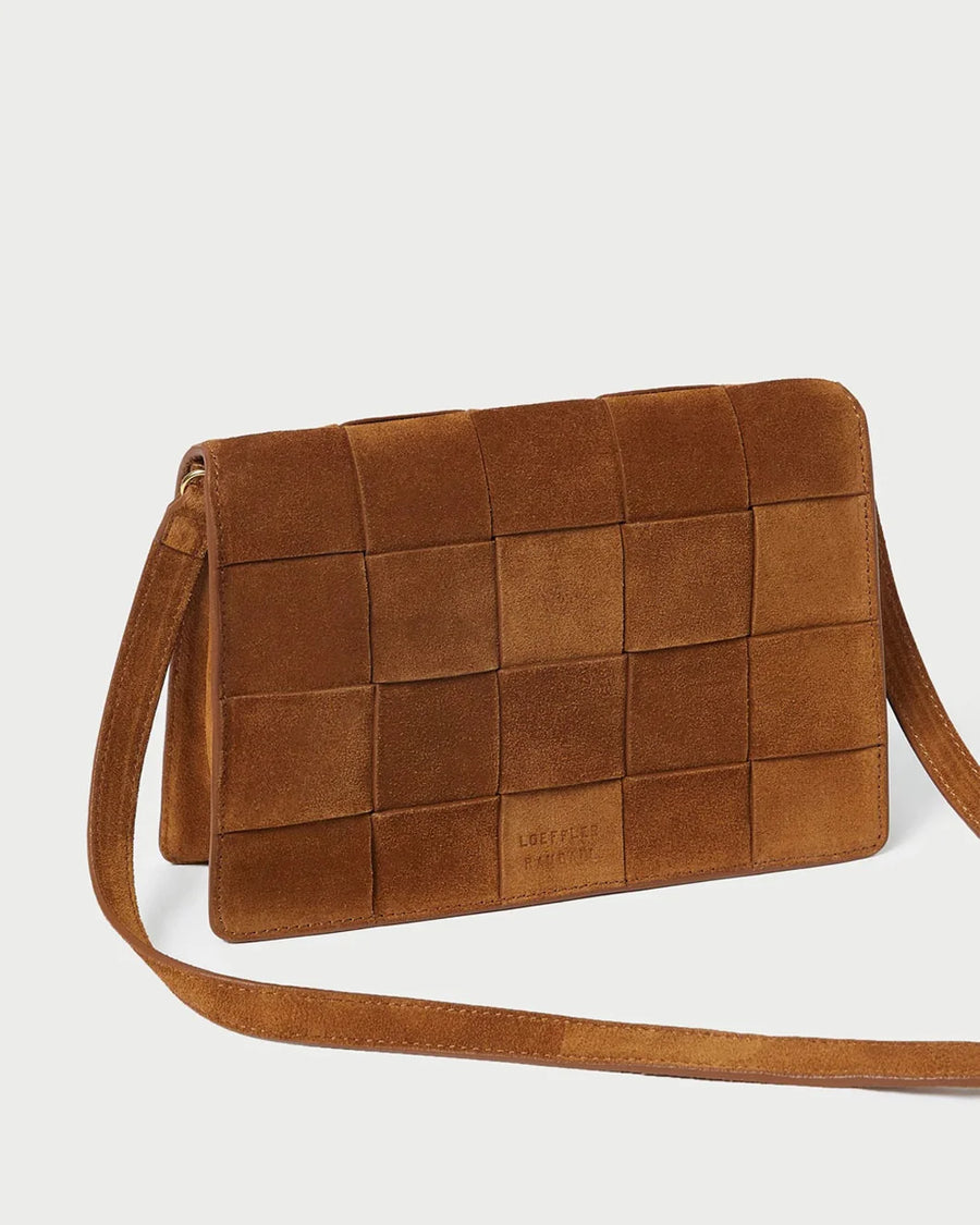 loeffler randall delphine cacao clutch brown back