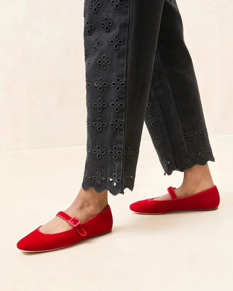 loeffler randall Ginger Mary Jane Flat Red