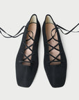 loeffler randall Louisa Lace Up Ballet Flat Black