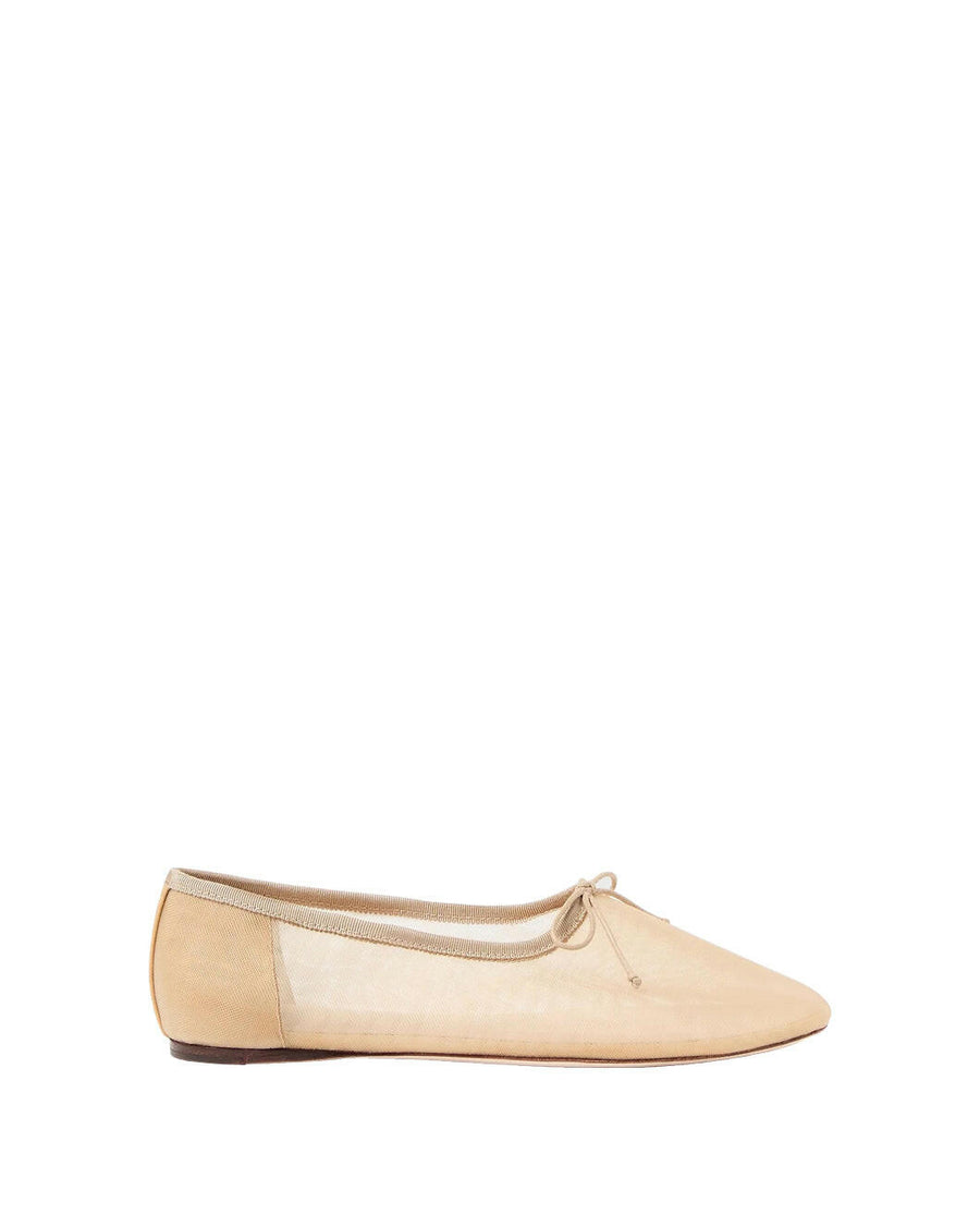 loeffler randall landon mesh ballet flat caramel beige