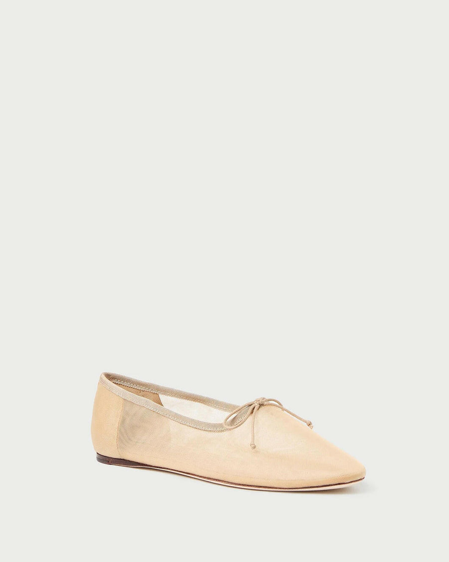 loeffler randall landon mesh ballet flat caramel beige