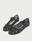 loeffler randall Leonie Ballet Flat Black/Crystal pair top