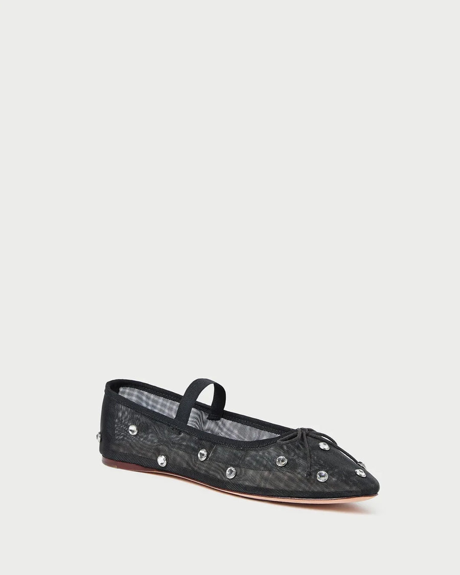 loeffler randall Leonie Ballet Flat Black/Crystal