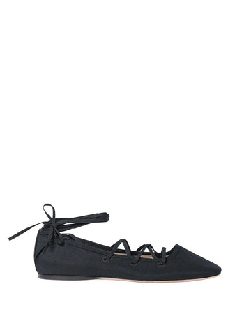 loeffler randall Louisa Lace Up Ballet Flat Black