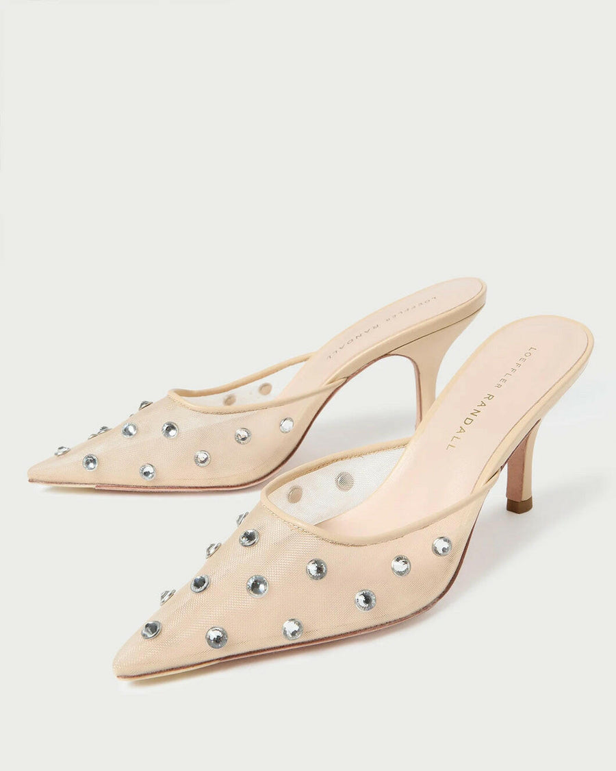 loeffler randall paloma cream and crystal mesh mule