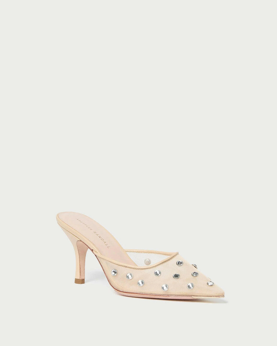 loeffler randall paloma cream and crystal mesh mule