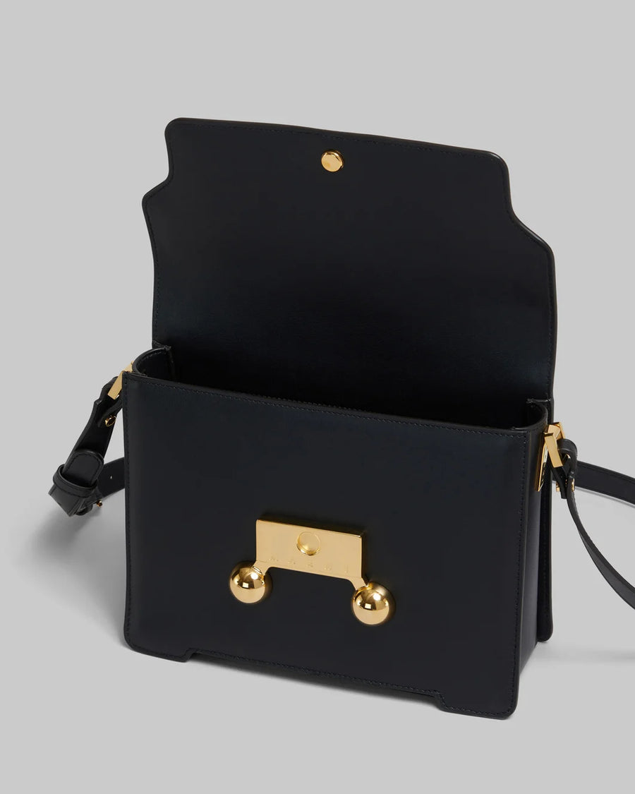 marni Black Leather Trunkaroo Medium Shoulder Bag open