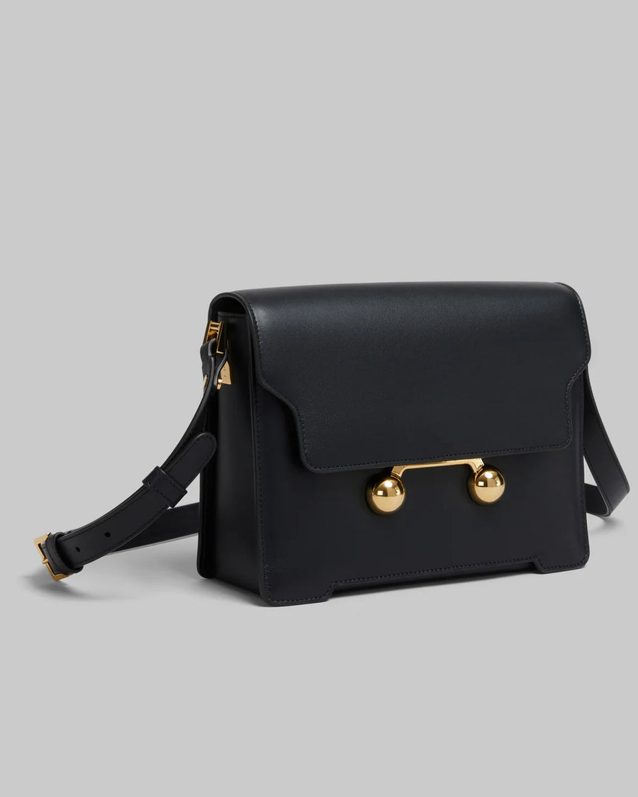 marni Black Leather Trunkaroo Medium Shoulder Bag