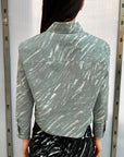 marni cropped button front shirt antique silver on figure back