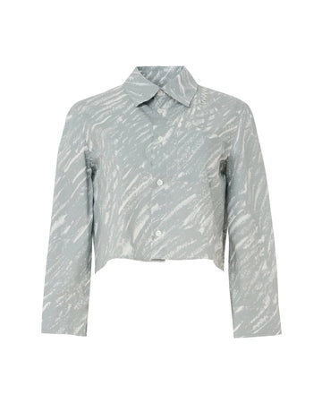 marni cropped button front shirt antique silver