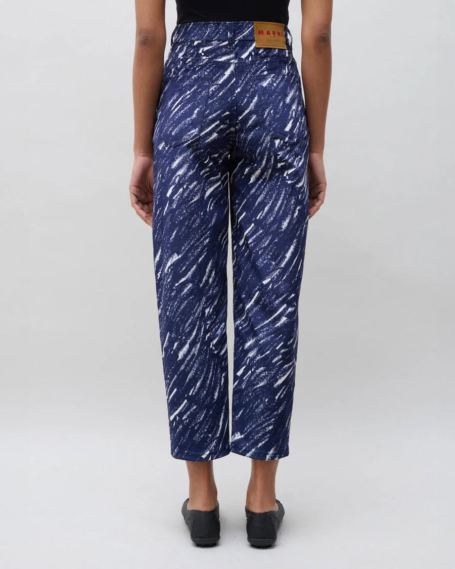 marni Five Pocket Carrot Trousers midnight blue on figure back