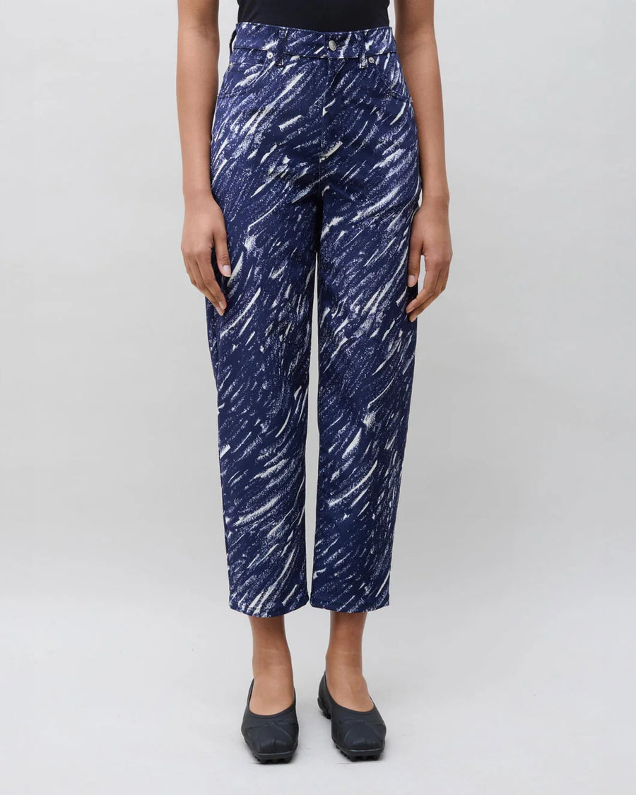 marni Five Pocket Carrot Trousers midnight blue on figure front