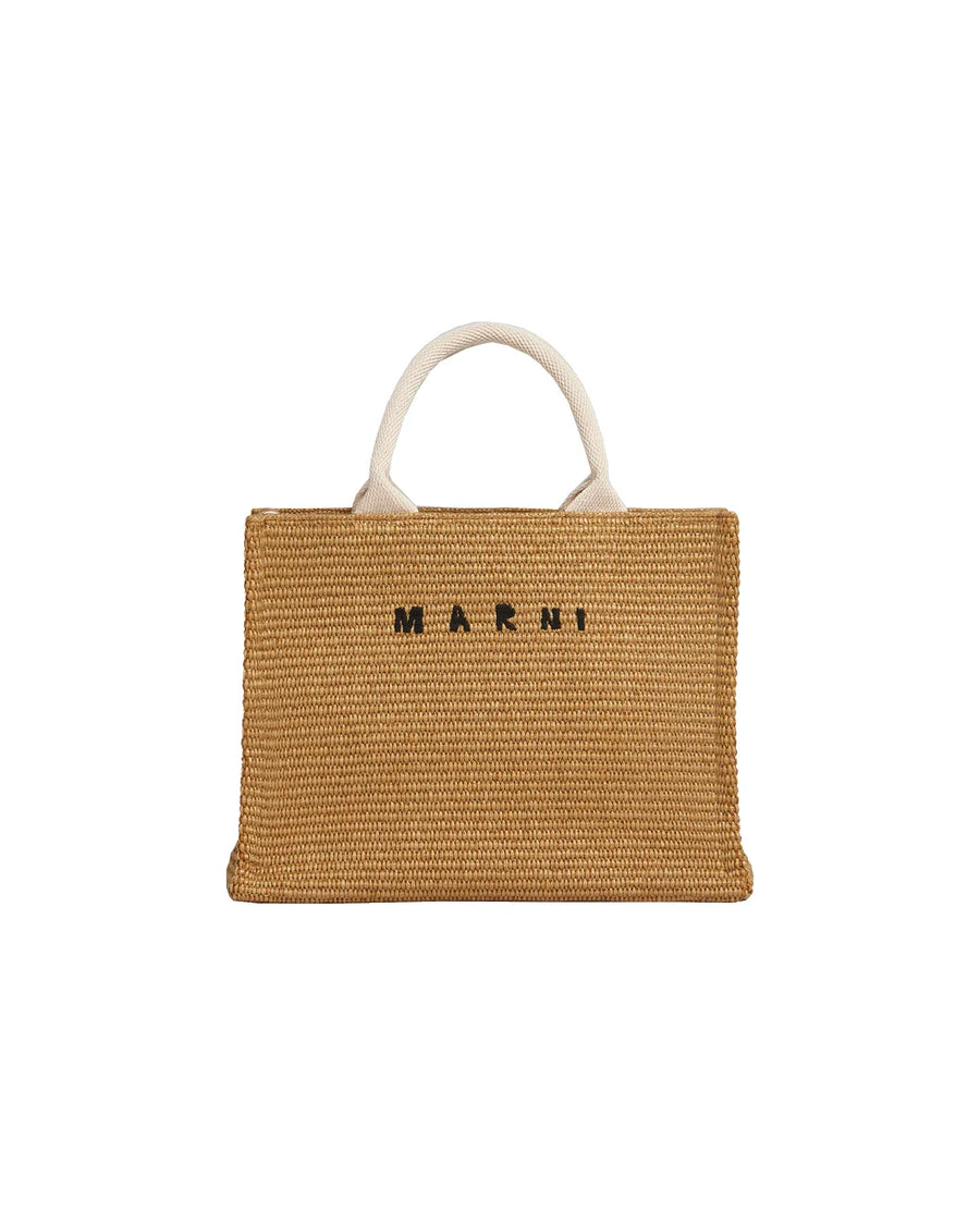 marni Raffia Small Basket Bag natural