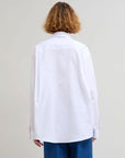 marni Oversized Shirt with Contrast Fabric light blue on figure bacl