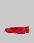 marni red nappa leather seamless little bow ballet flat tulip