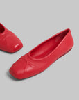 marni red nappa leather seamless little bow ballet flat tulip