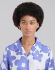 marni Short Sleeve Bowling Shirt blue lilac on figure front