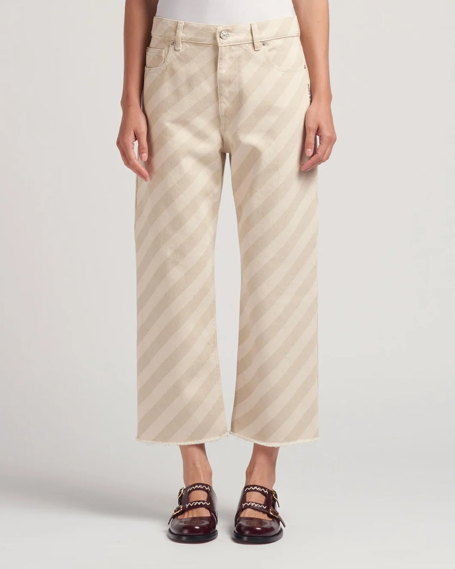 marni bone striped boyfriend trousers denim on figure front