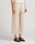 marni bone striped boyfriend trousers denim on figure side