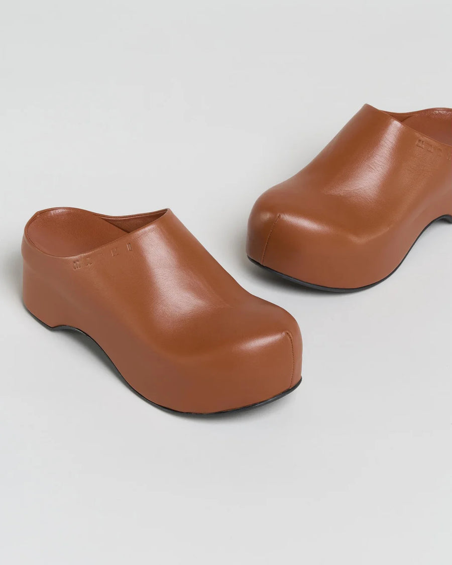 marni chunky sabot clog brown