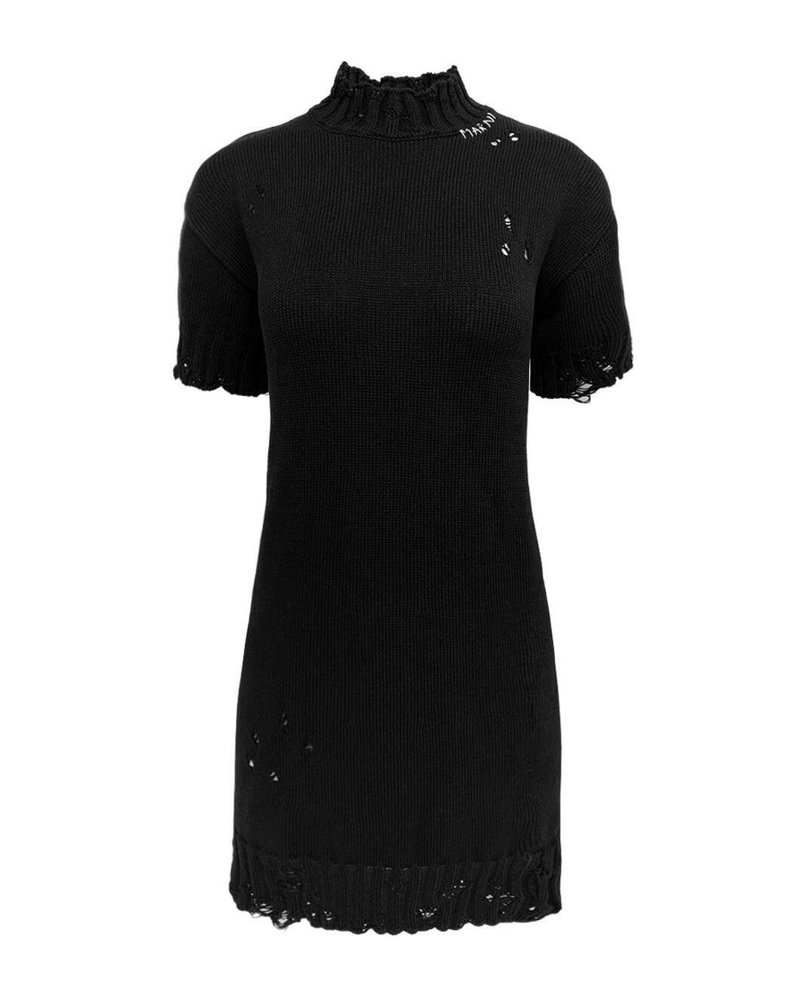 marni crew neck dress with short sleeve black