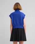 marni cropped turtle neck bluett blue vest on figure back