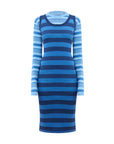 marni faded cotton striped dress blue