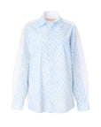 marni Oversized Shirt with Contrast Fabric light blue