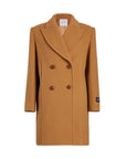 patou double breasted coat biscuit tan