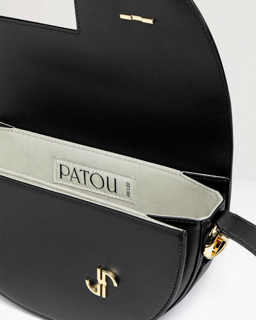 patou le patou logo bag black and white