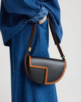 patou Le Patou Bicolor Bag black and chestnut