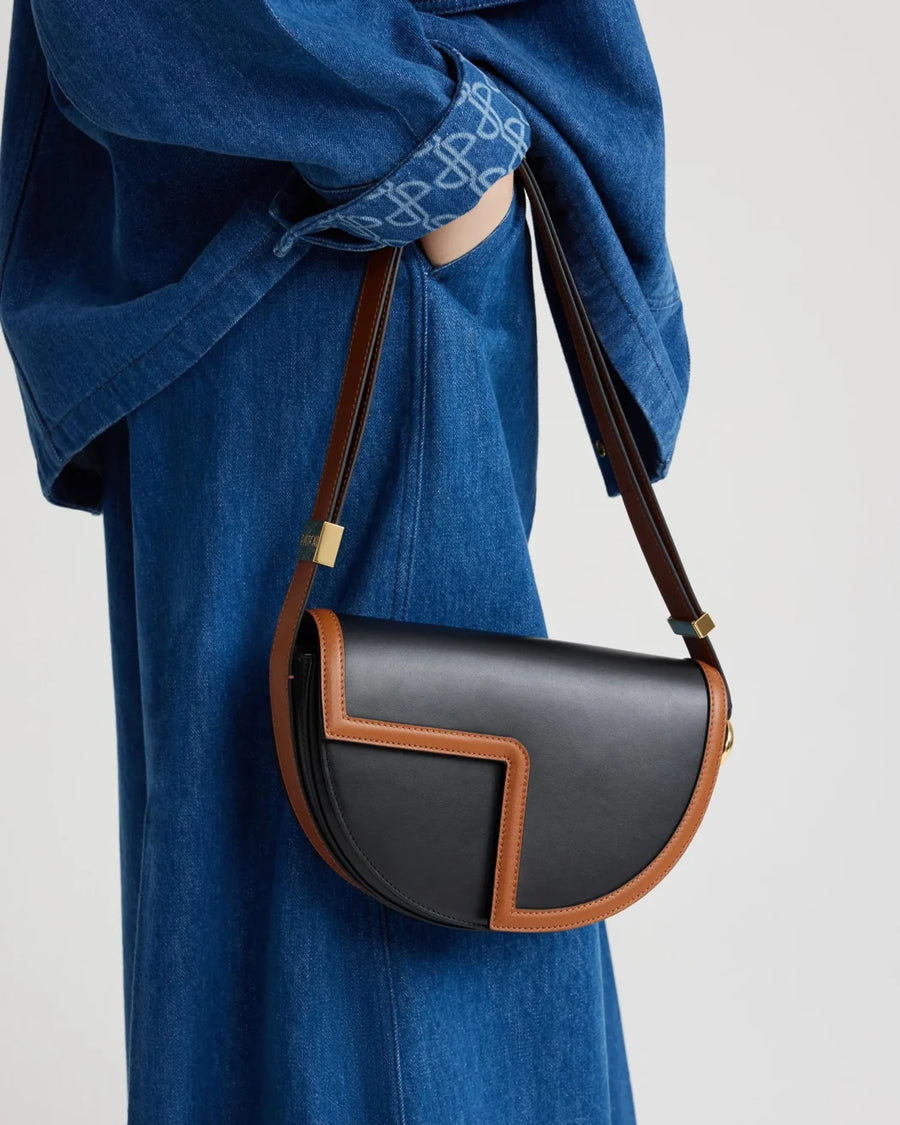 patou Le Patou Bicolor Bag black and chestnut