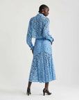 patou Peplum Lace Skirt airy blue on figure back