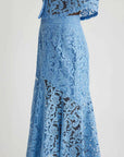 patou Peplum Lace Skirt airy blue on figure side