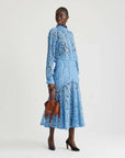 patou Peplum Lace Skirt airy blue on figure side