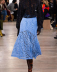 patou Peplum Lace Skirt airy blue runway