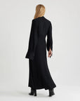 patou wrap bodice maxi dress black on figure back