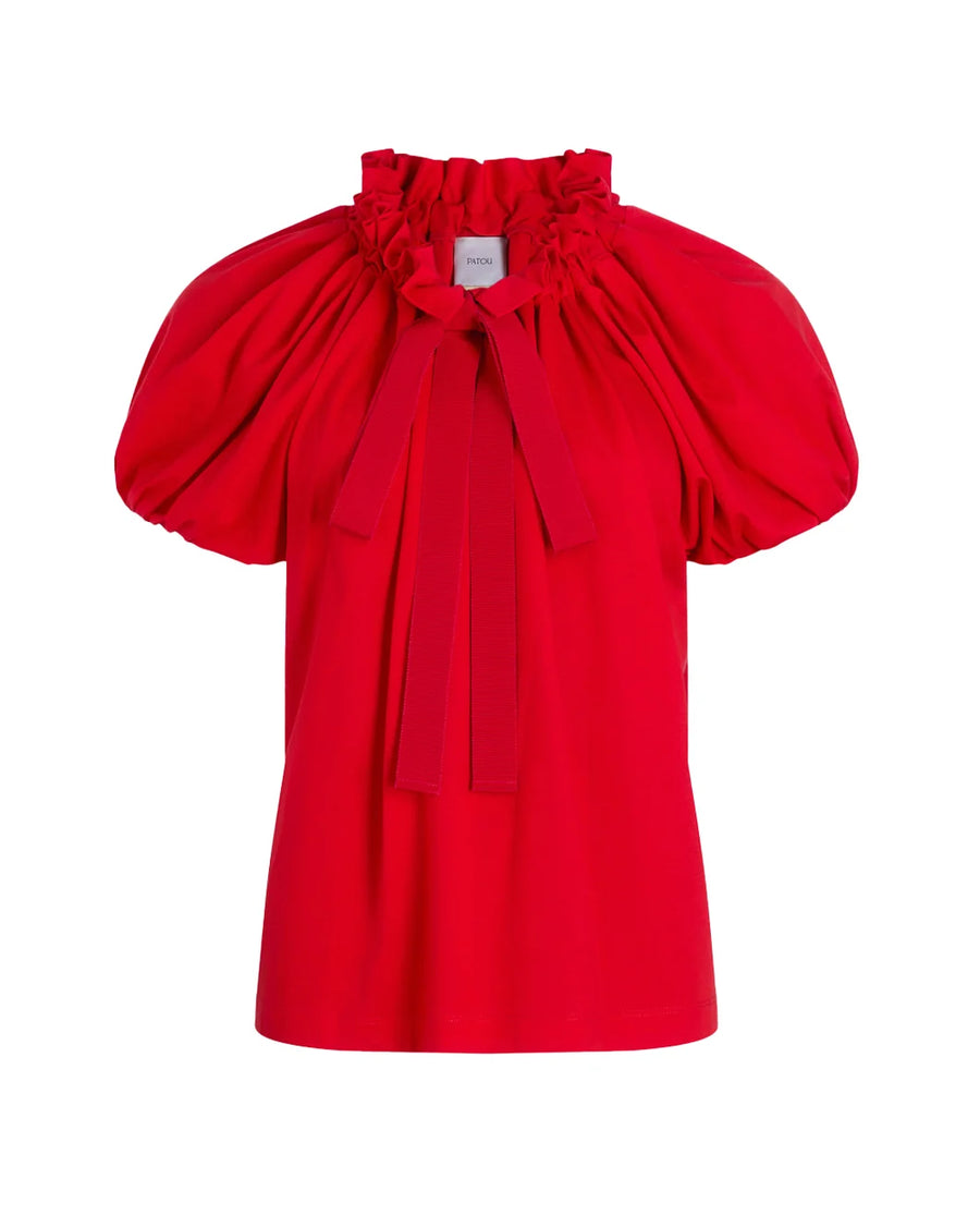 patou Volume Jersey Top lipstick red