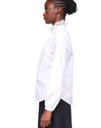 prune gold schmidt shirt with small lace ruffled collar white figure side
