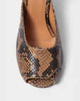 rachel comey Malta Mule brown snake print top detail