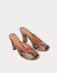 rachel comey Malta Mule brown snake print pair